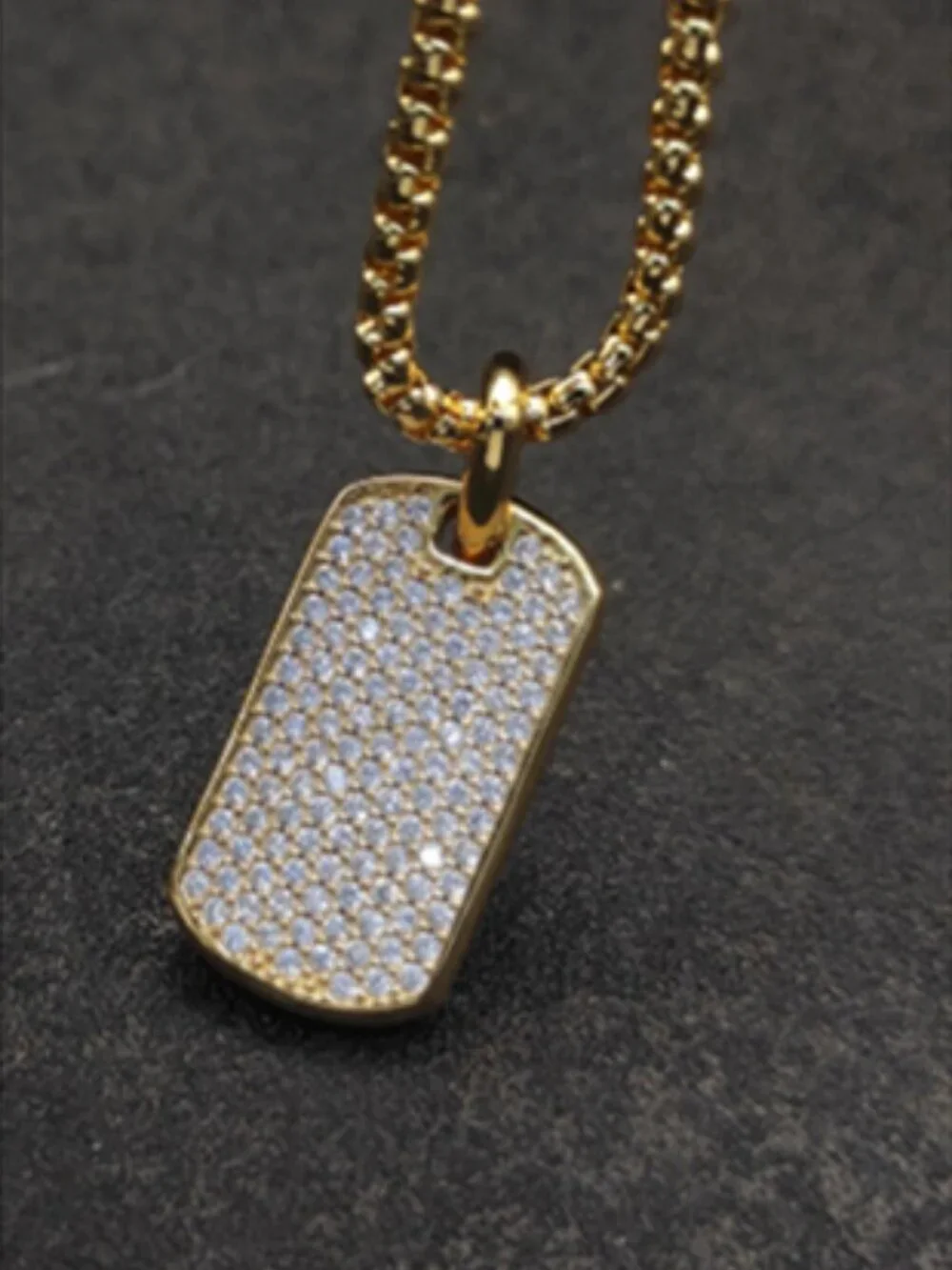 🔶David's Cool and Chic Full Diamond Military Tag Necklace💫 - Picture 7 of 8